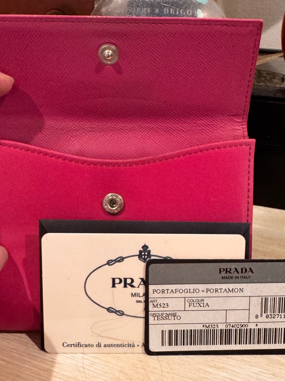 Prada Fuxia Compact Wallet